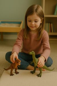child playing with toys