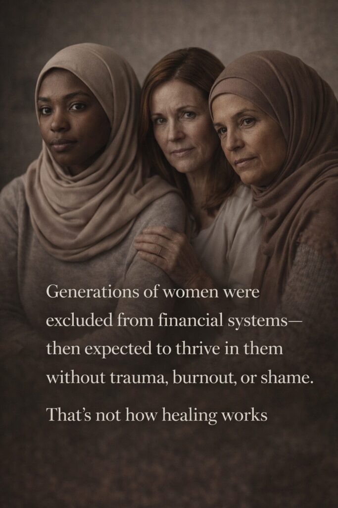 For generations, women and feminine-aligned folks were excluded from financial systems—then suddenly expected to thrive in them without trauma, burnout, or shame.

That’s not how healing works.