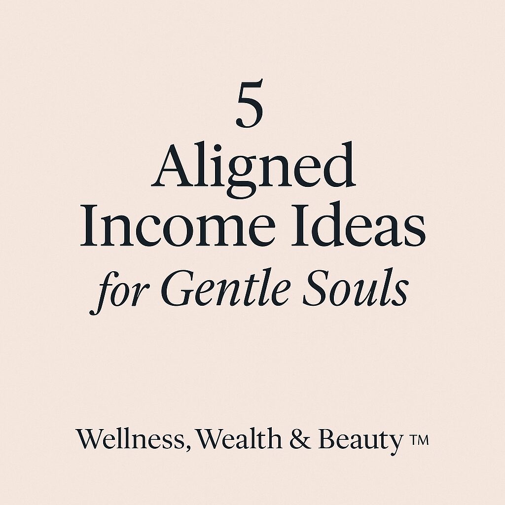 5 Aligned Income Ideas for Gentle Souls - Wellness, Welath & Beauty